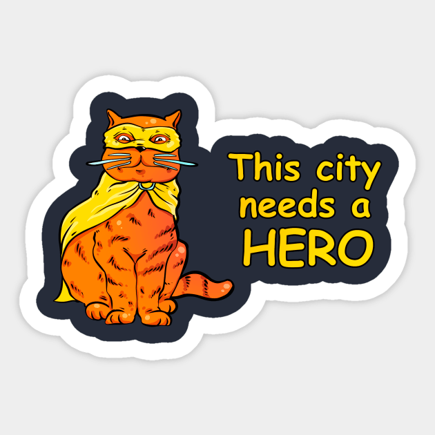 Cat superhero Sticker by vanpaul54